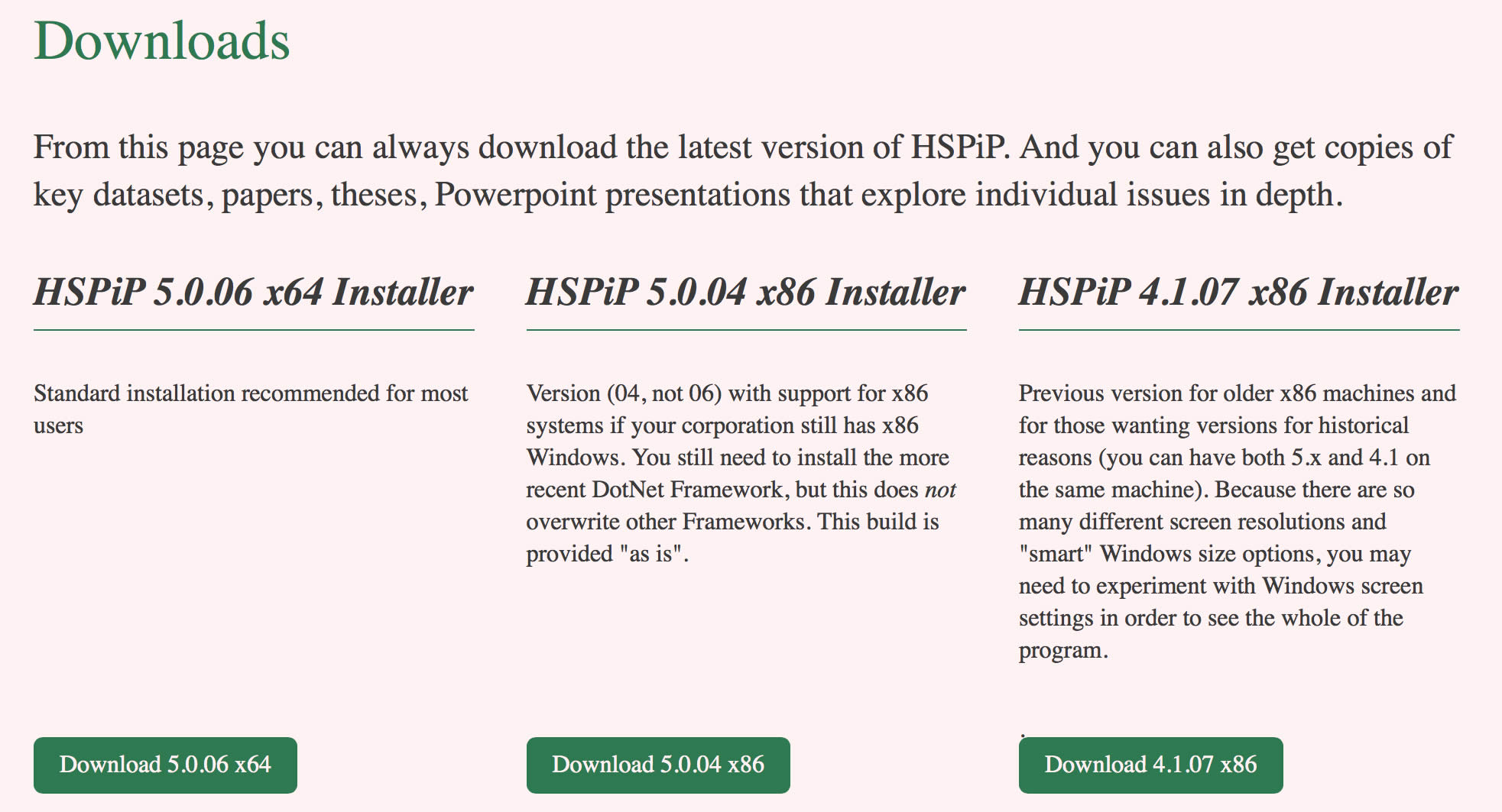 Downloadsのページ
